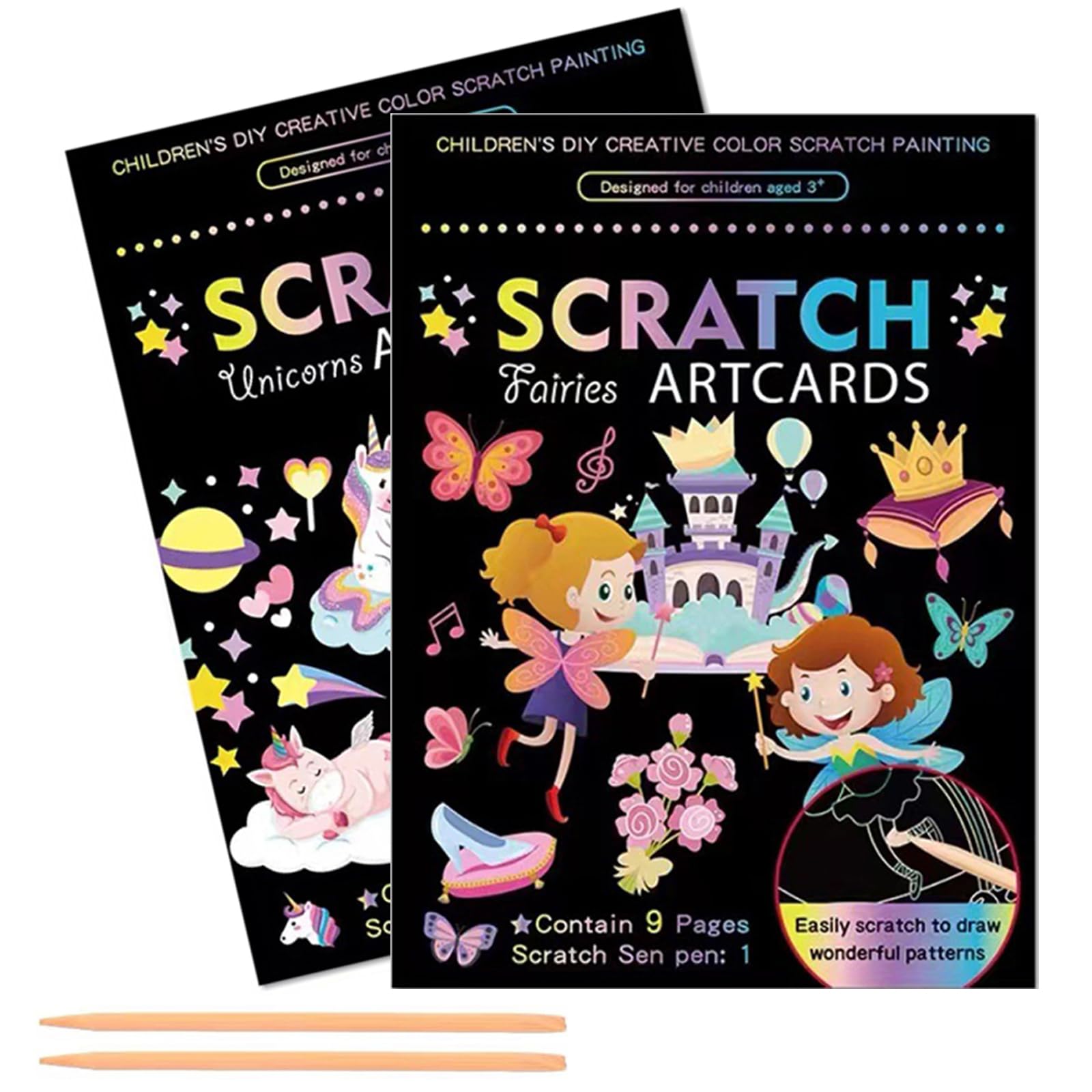 Kizcmvre Magical Scratch Art Book Pack front cover sparks imaginative play and gifting ideas.