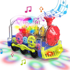 Kizeefun Light Up Train Toy front view engages toddlers during floor play.