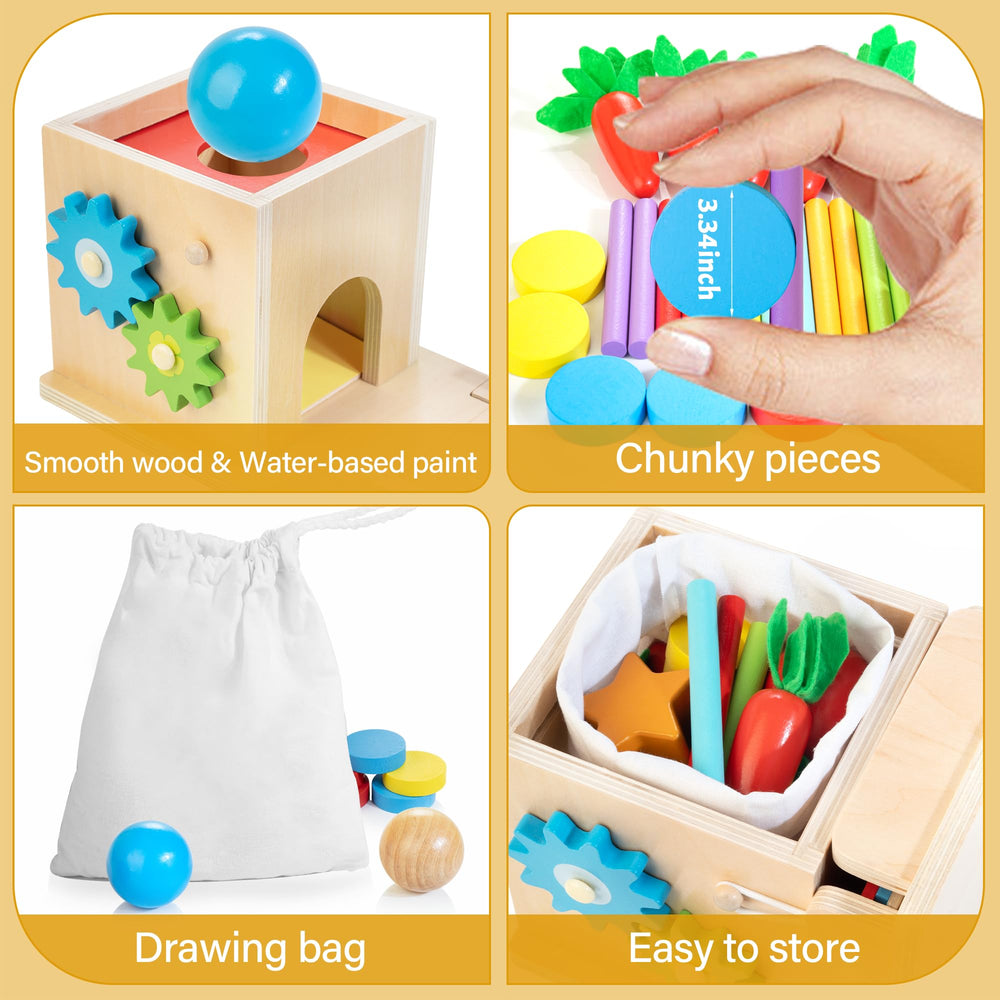 Kizfarm clock and spinning gear introduces time concepts through play.