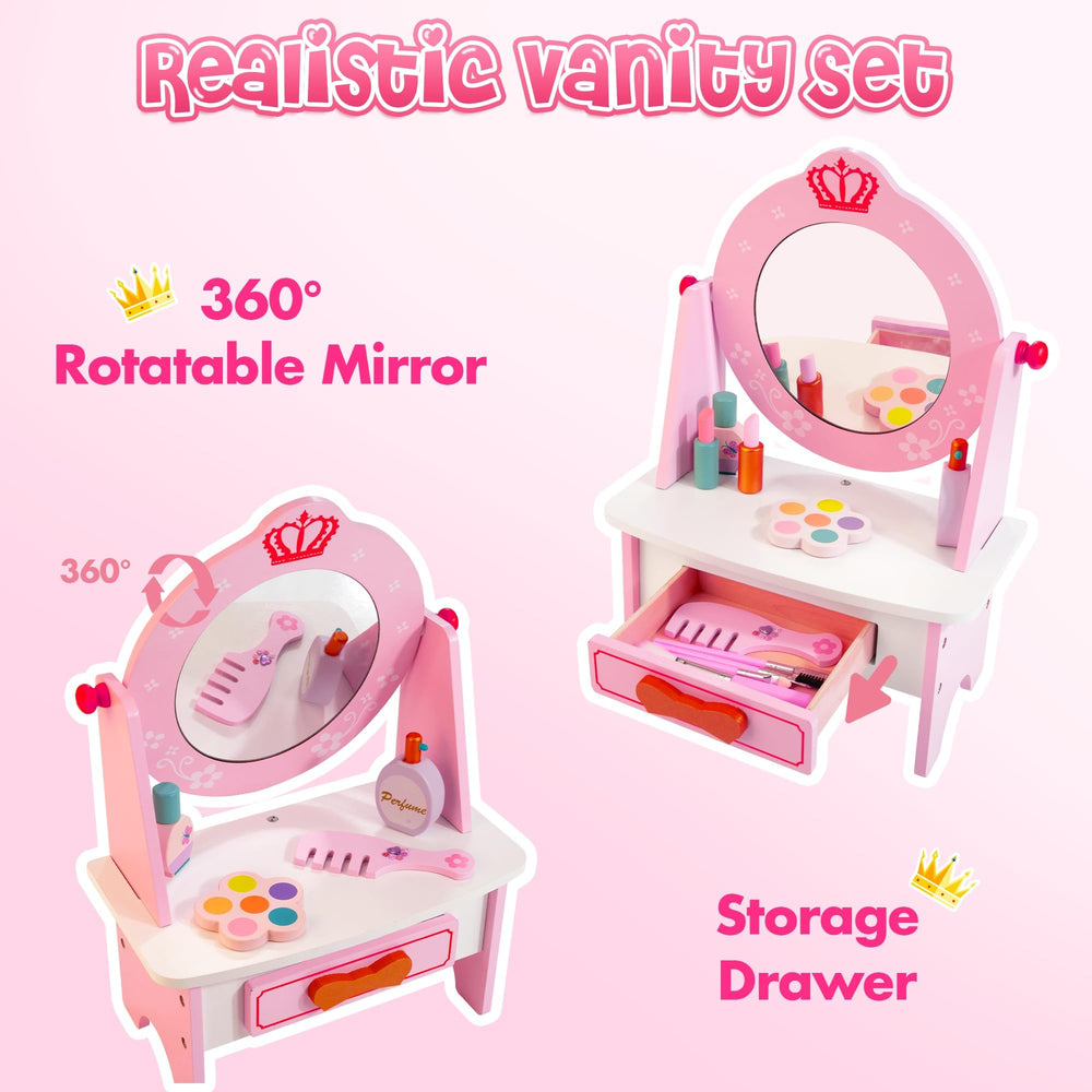 Kizfarm makeup accessories kit supports creative role play sessions.