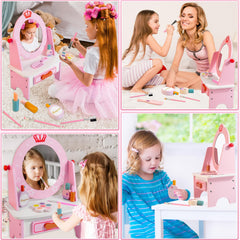 Kizfarm makeup brushes and powder puff provide tactile play experiences.