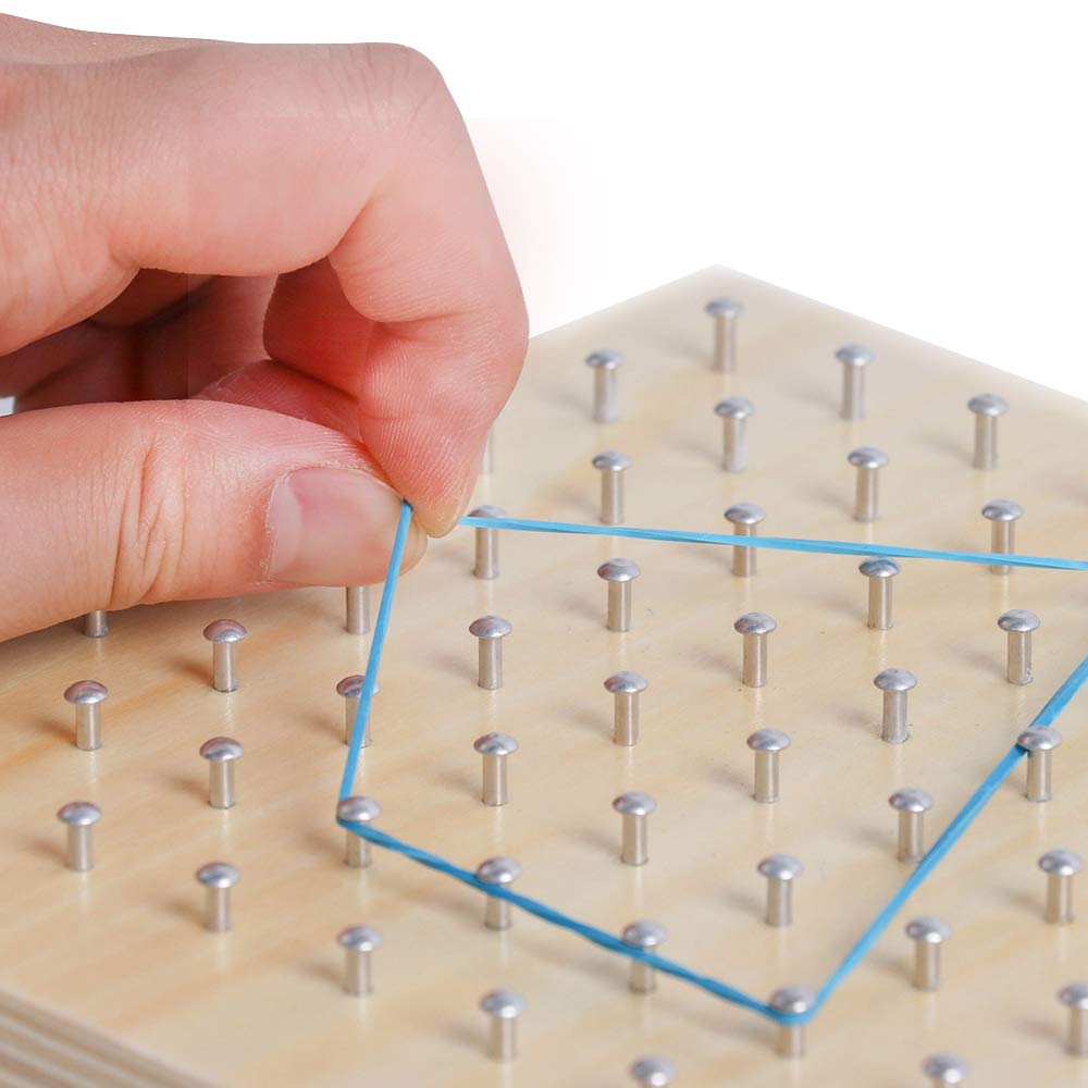 Kizh geoboard featuring sturdy wood and metal construction for durability.