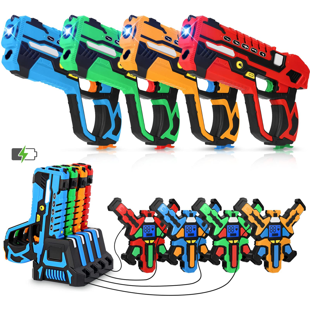 KIZJORYA rechargeable laser tag guns set ready for backyard play