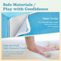 KIZLAND machine-washable fabric covers simplify cleaning after playful sessions.