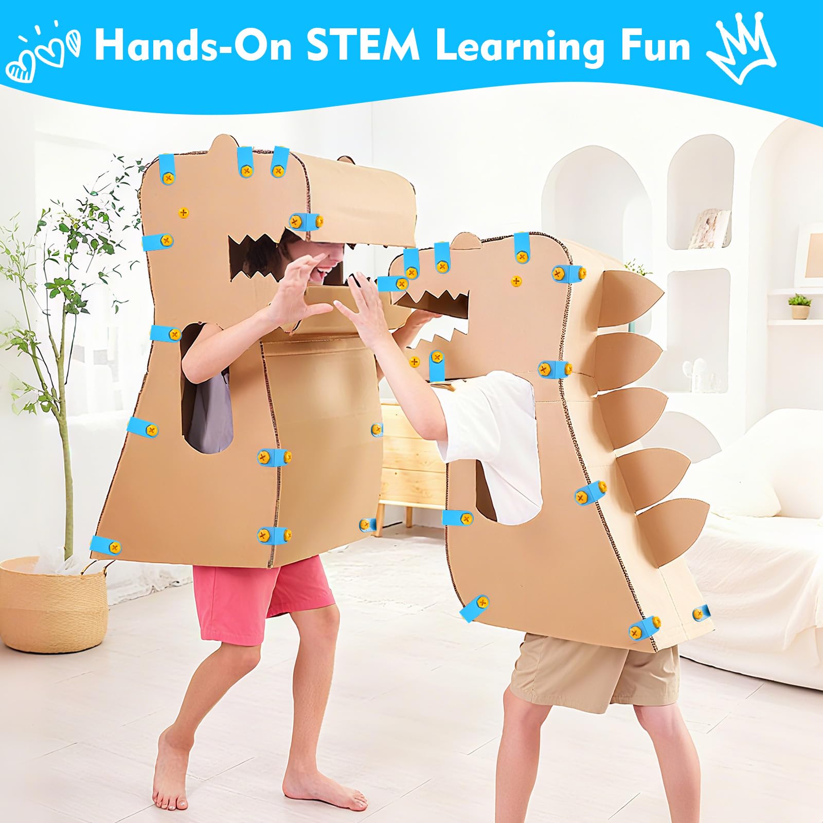 Kizmore Cardboard Cutter castle build inspires imaginative play and teamwork.