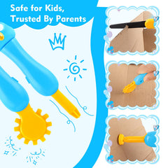 Kizmore Cardboard Cutter kitchen play scene promotes hands-on learning.