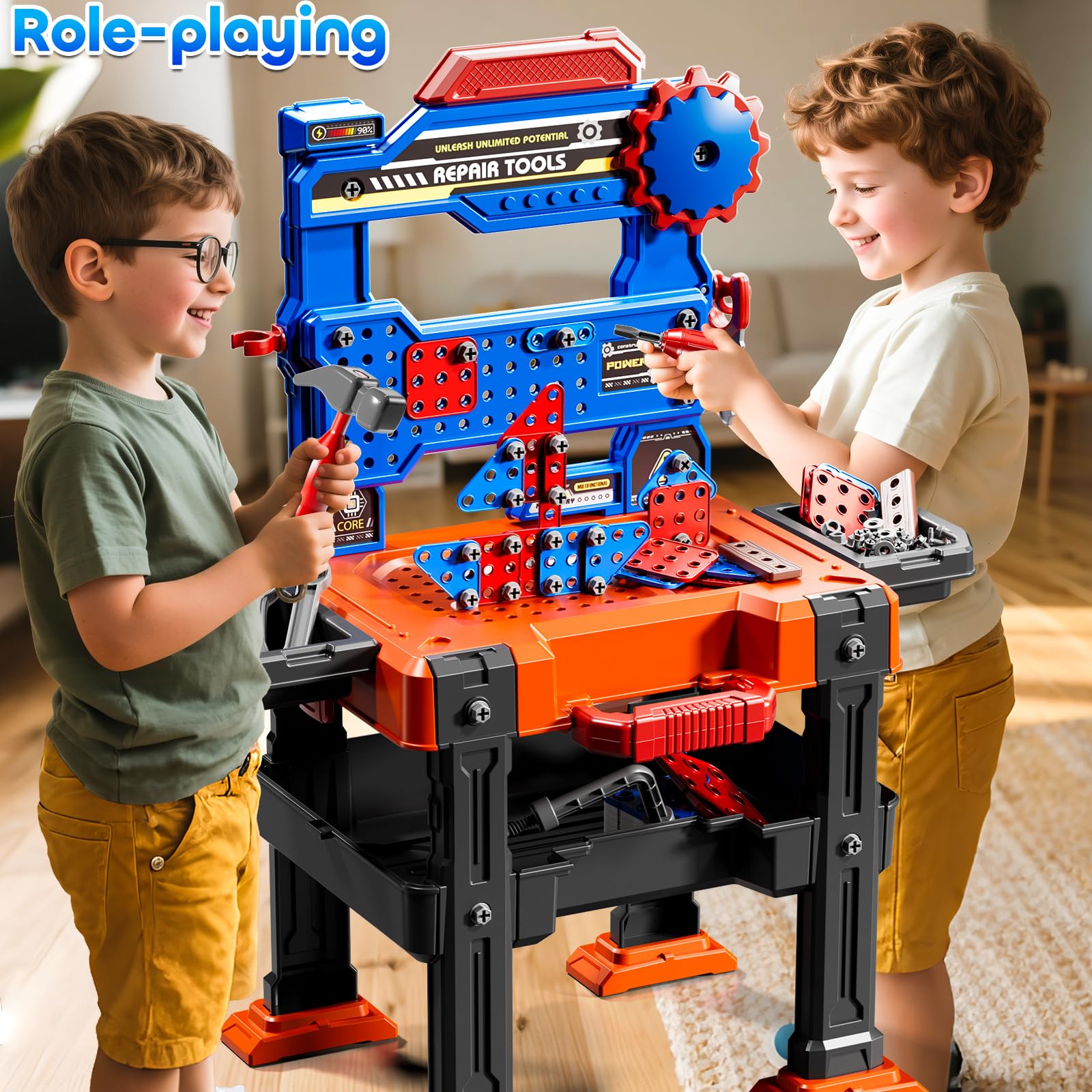 KIZONLY 145 piece kit for ages 3 to 8 encourages imaginative construction play.