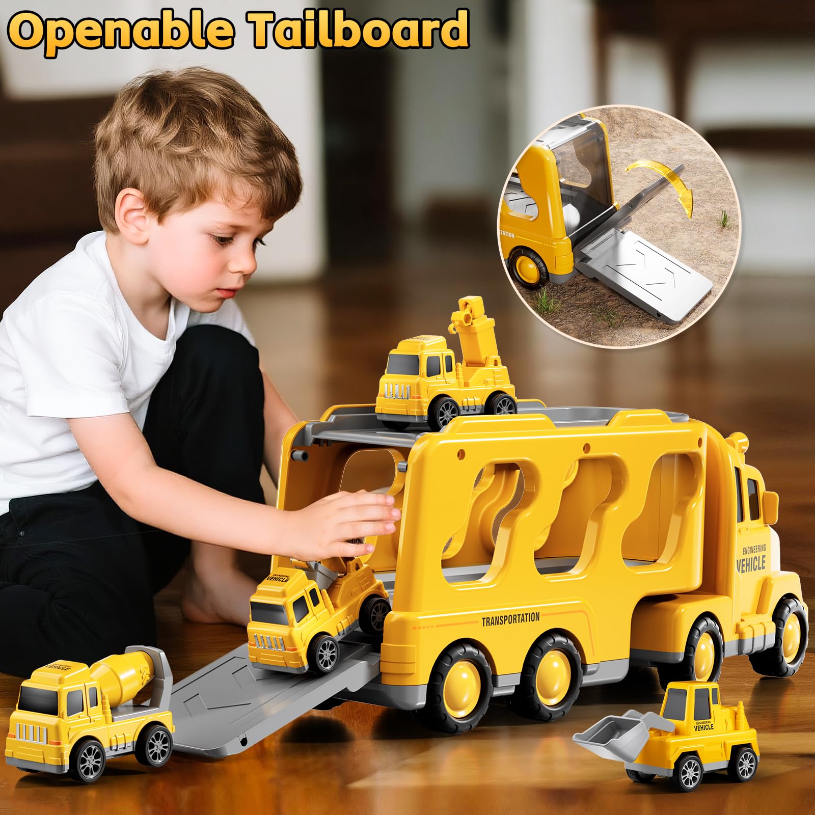 KIZONLY crane vehicle; interactive crane boosts hand-eye coordination during pretend construction.