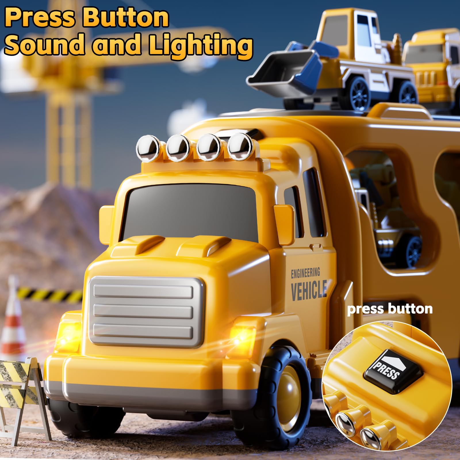 KIZONLY mixer car; rotating drum inspires creative building play.
