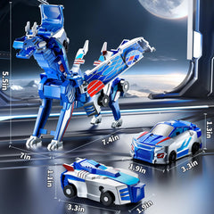 KIZONLY dinosaur car toy size reference, 5.5 by 7 by 7.4 inches