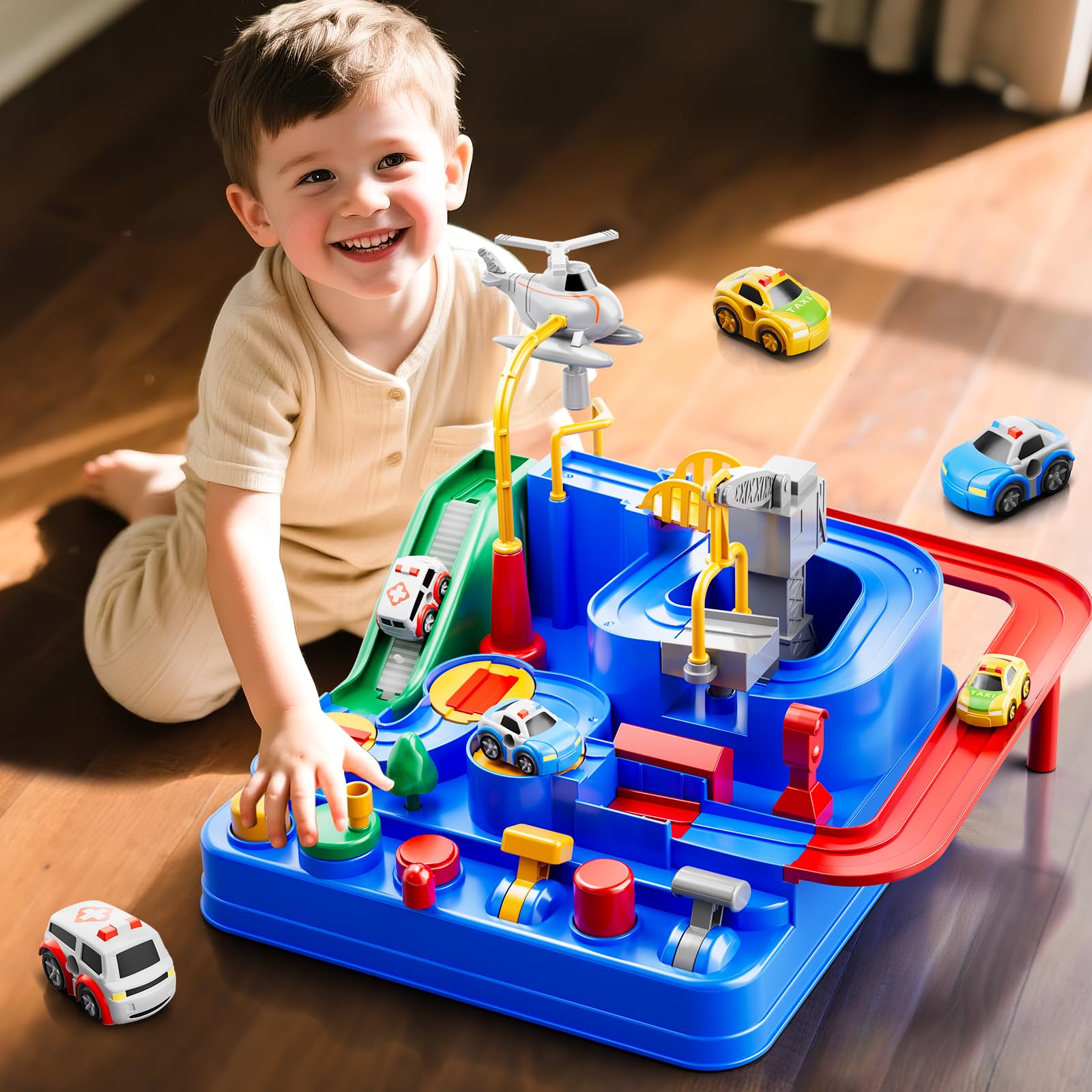 KIZONLY included police, ambulance, and taxi cars for imaginative play