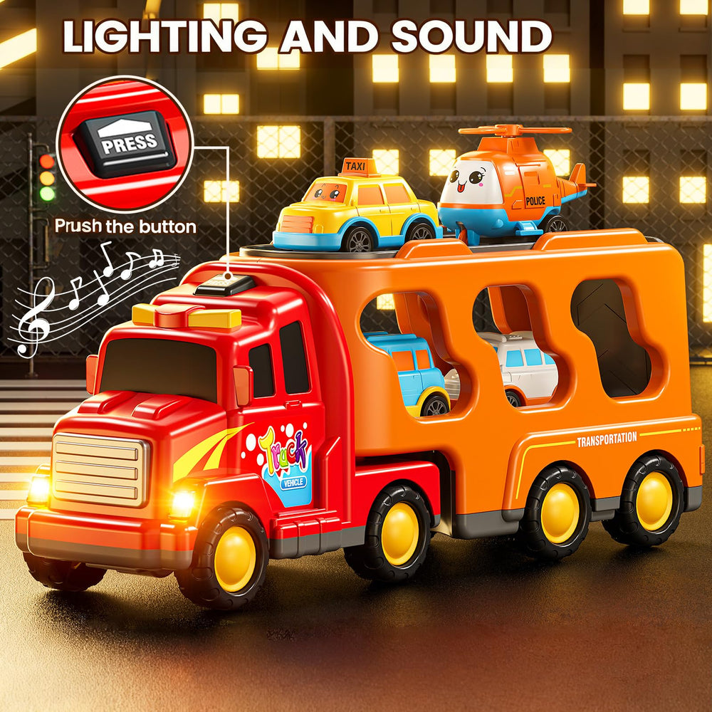 KIZONLY light-and-sound toy truck provides engaging sensory feedback during play