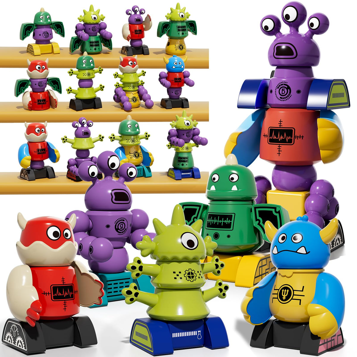 KIZONLY magnets robot building blocks shown in a 36-piece set for creative play