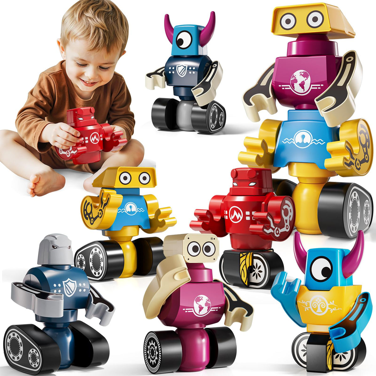 KIZONLY magnets robot building monsters 36-pcs box promotes imaginative play and early STEM curiosity