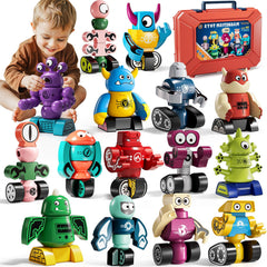 KIZONLY magnets robot building toys with storage box for easy cleanup.