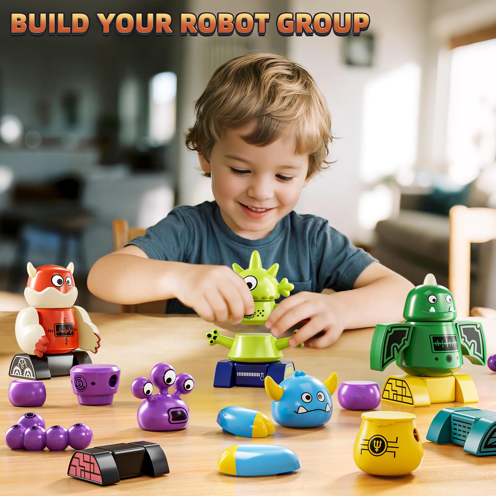 KIZONLY monster robots pieces ready for imaginative assembly