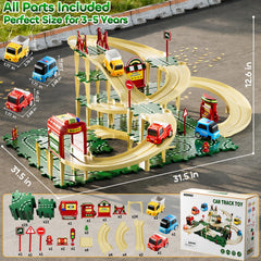 KIZONLY Puzzle Racer construction trucks enhance city-scene role-play experiences.
