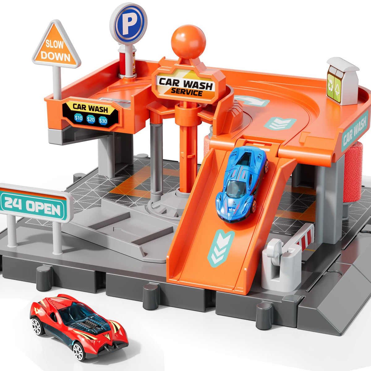 KIZONLY toy cars playset featuring a blue car for imaginative play and motor skill development