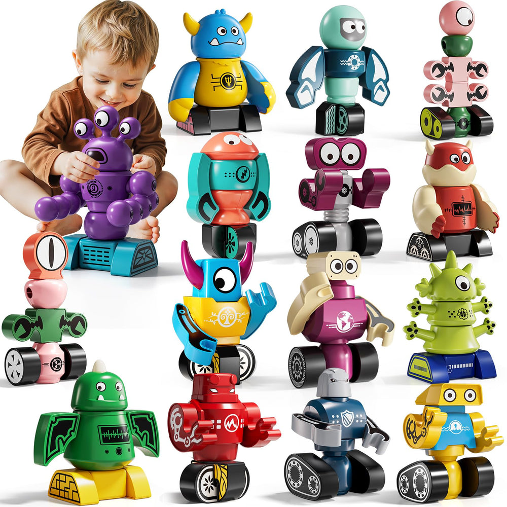 KIZONLY travel-friendly robot toys for on-the-go building fun.