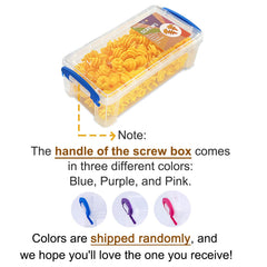 90 screws and 90 Screw+ pieces support versatile designs and extended creativity.