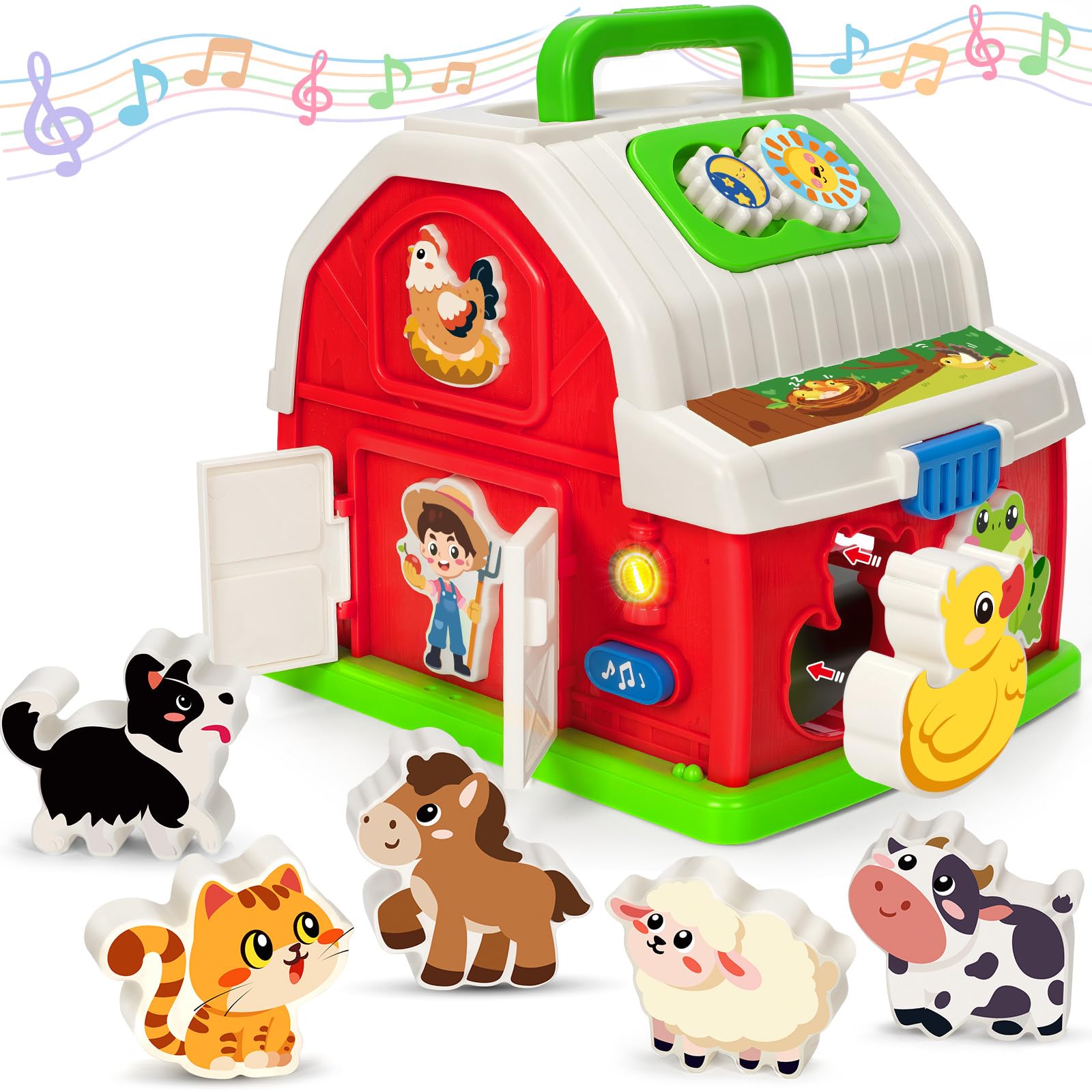 KIZZYEA Montessori farm barn toy encourages fine motor skills during pretend play