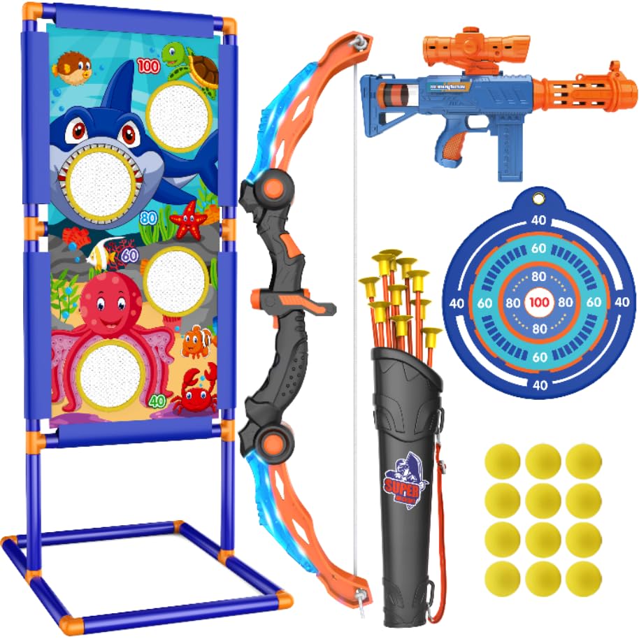 KKONES bow and arrow set with LED archery toy for night tracking