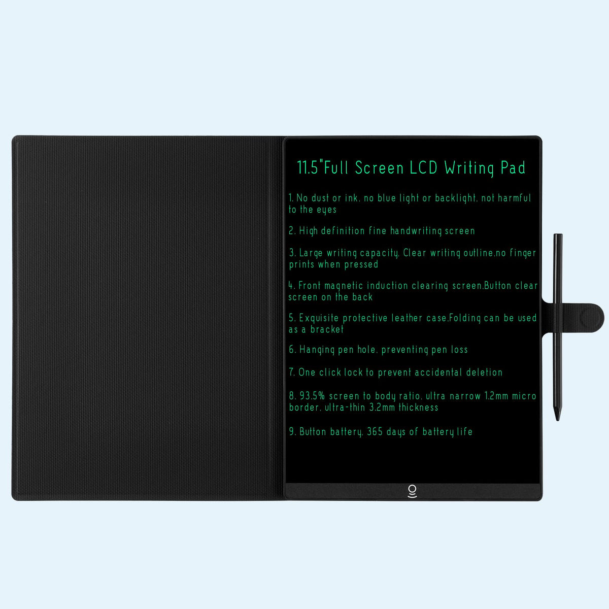 K KYSTAR 11.5-inch erasable tablet with leather case ideal for quick notes