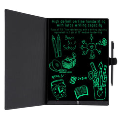 K KYSTAR erasable writing board showing magnetic pen clip for secure writing