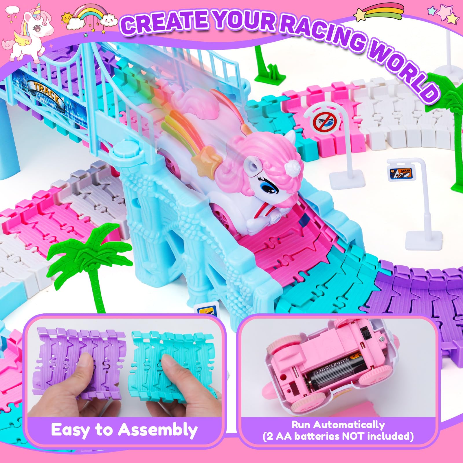 KLAPTOR bridge and curve components for modular play and multi-level races