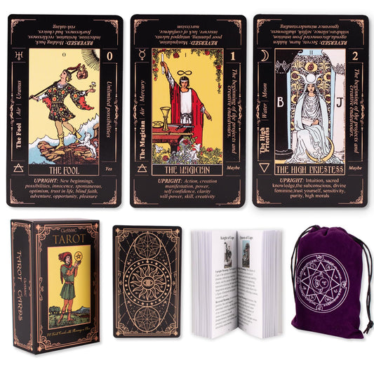 KLEDERY tarot beginners deck in black promotes intuitive readings
