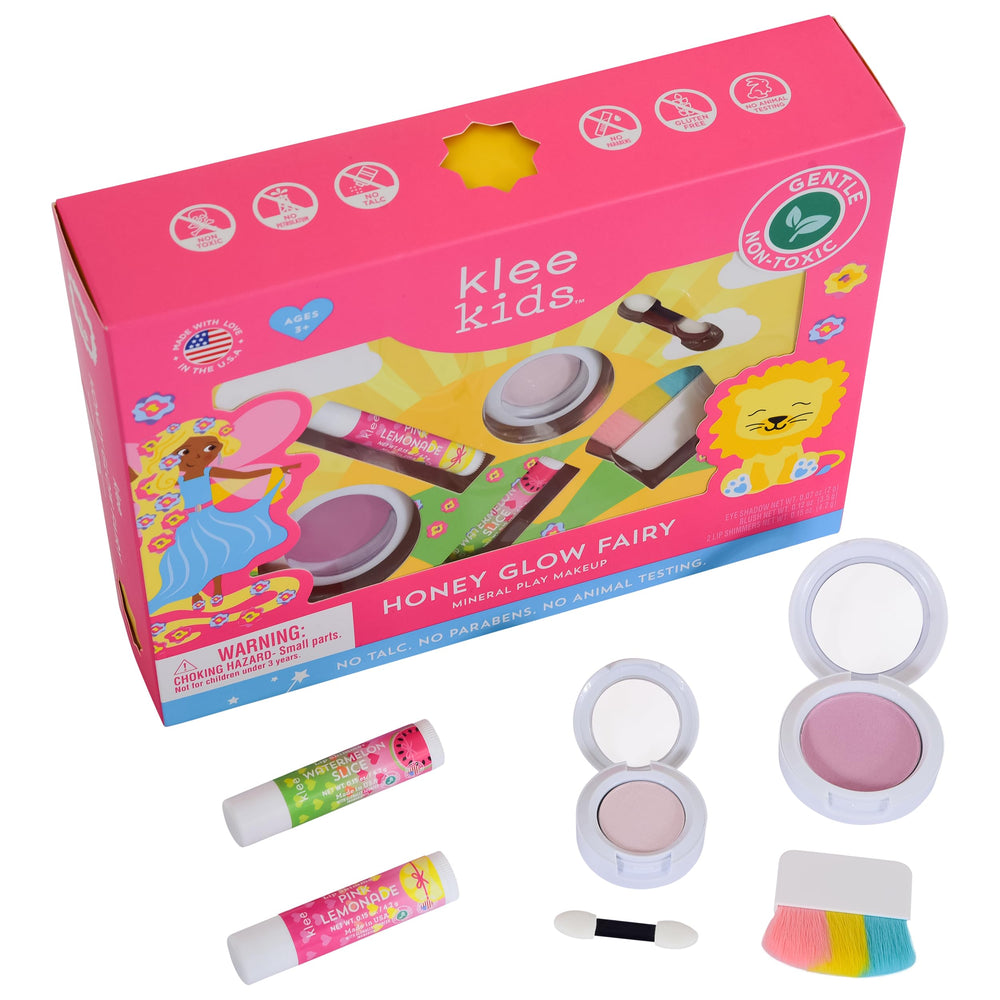Klee Naturals Luna Star kit open view reveals colorful powders and brushes for creative play.