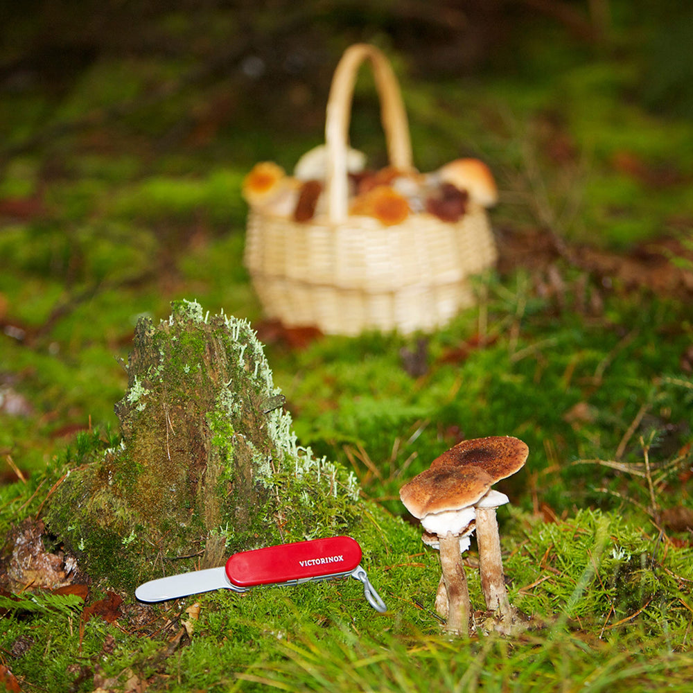 Klein Victorinox pocket knife toy includes plastic utensils for imaginative tasks.