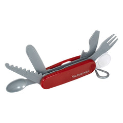 Klein Victorinox pocket knife toy in red for kids, 4.4 inches, ideal for pretend play.