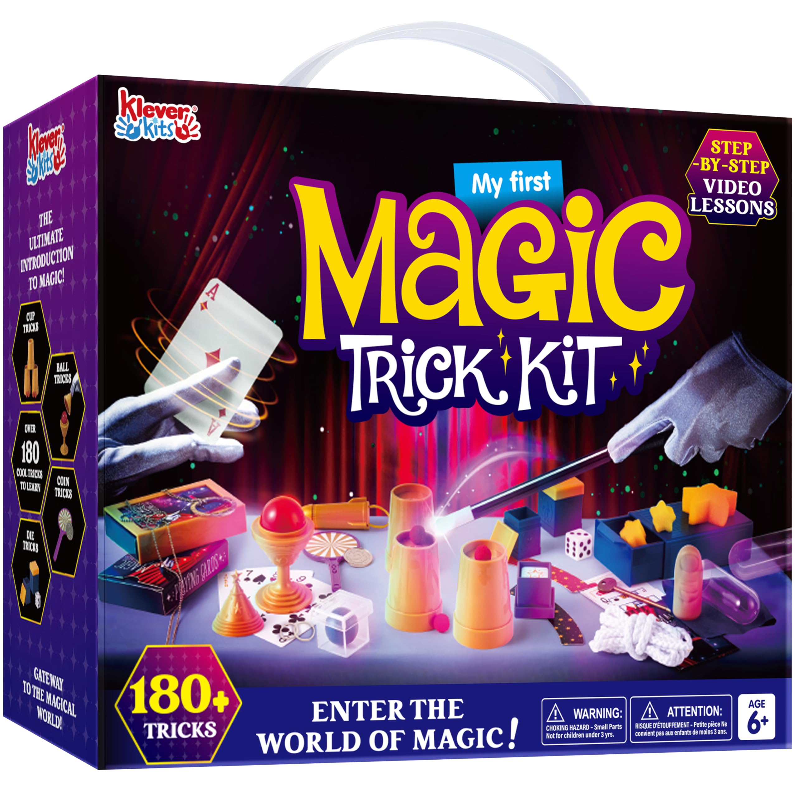 Klever Kits 180+ Magic Set cover image shows full kid-friendly magic starter kit.