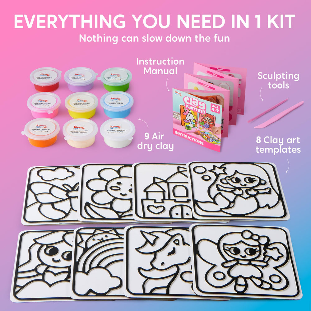 Klever Kits color-mixing feature lets kids create custom shades with soft clay.