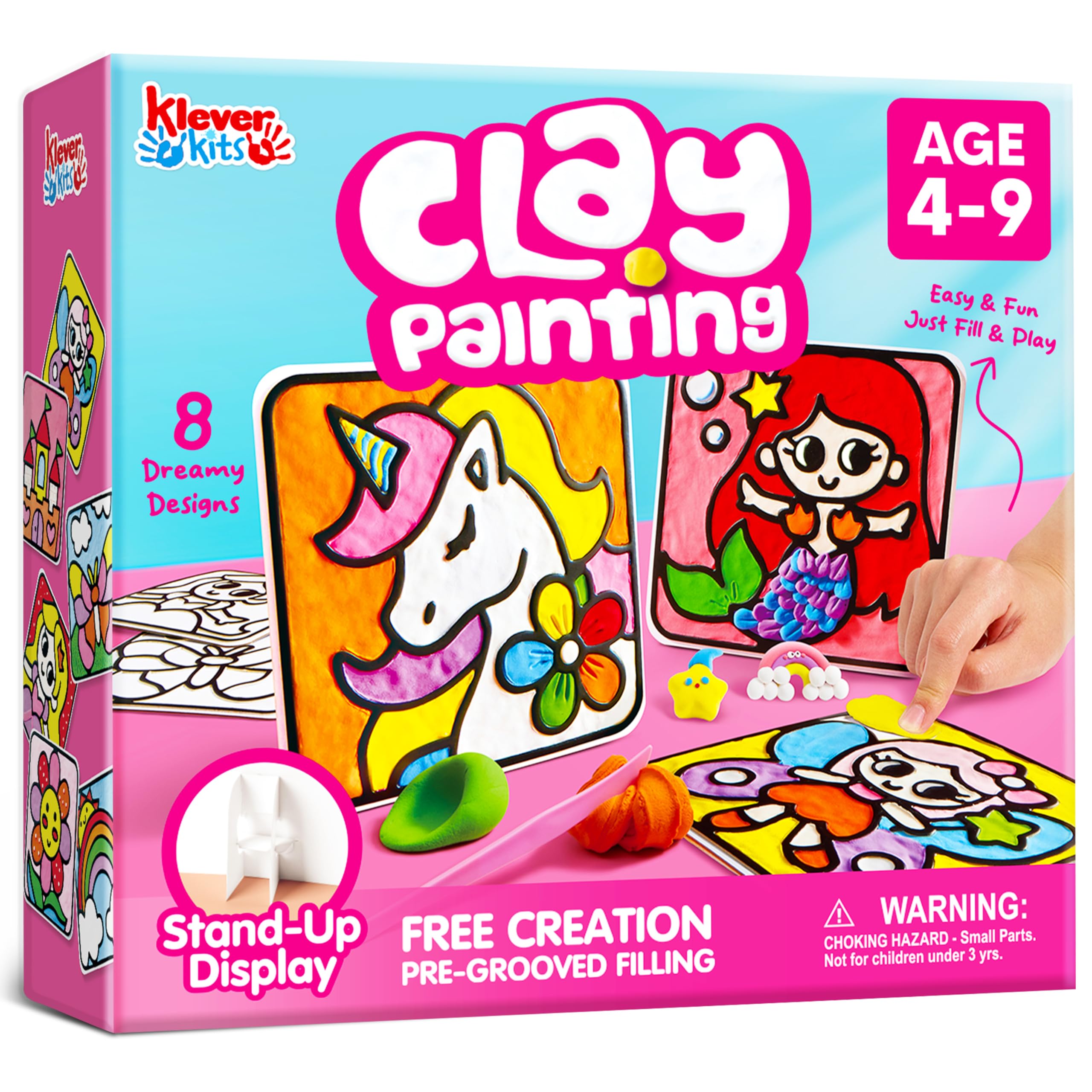 Klever Kits air dry clay painting board setup invites easy, mess-free creative play for kids.