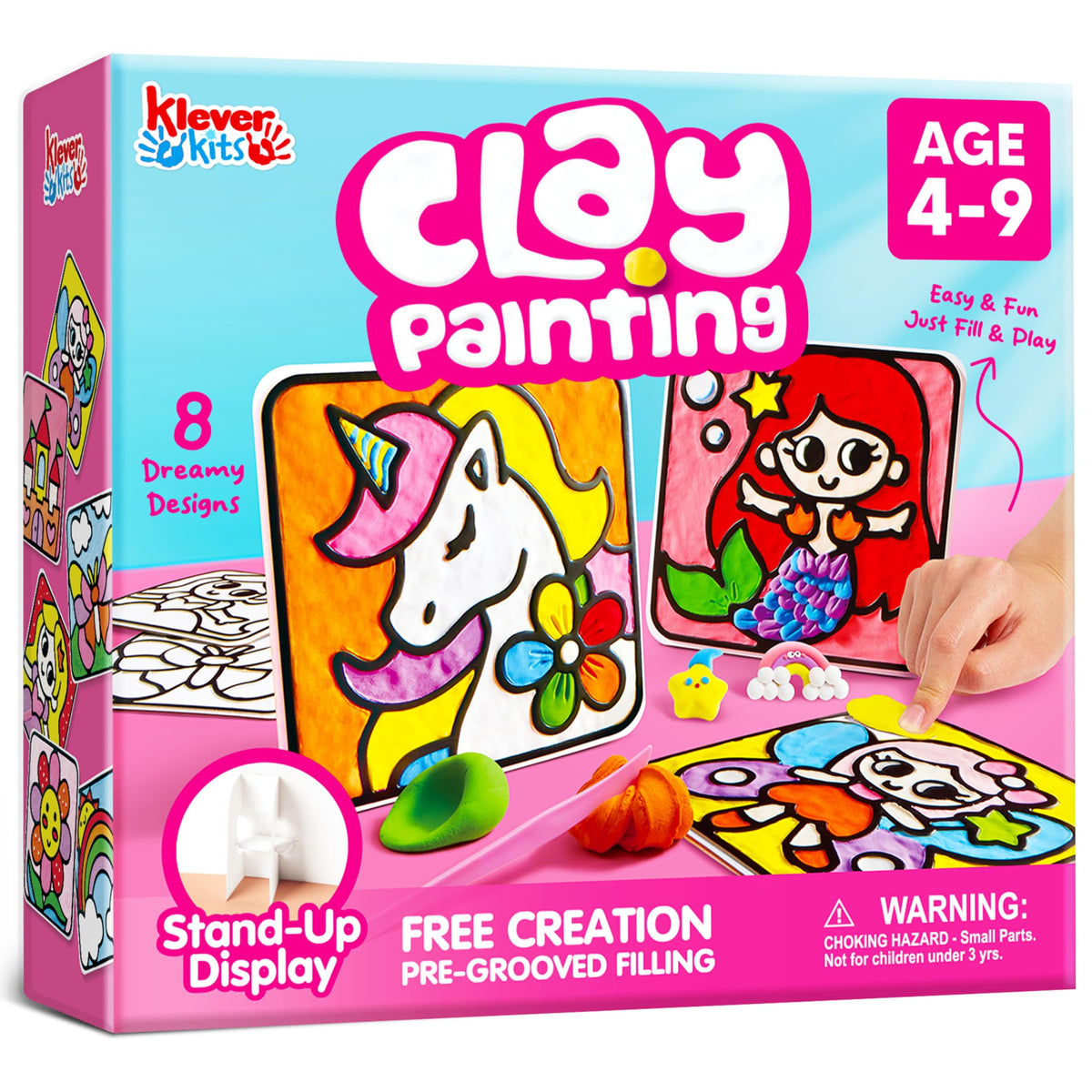 Klever Kits air dry clay painting board setup invites easy, mess-free creative play for kids.