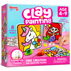 Klever Kits air dry clay painting board setup invites easy, mess-free creative play for kids.