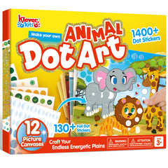 Klever Kits animal canvas collection with vibrant dots for creative storytelling