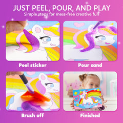 Klever Kits castle board supports adventurous storytelling through colorful sand art.