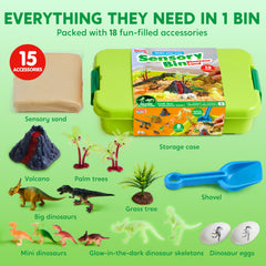 Klever Kits moldable sand inside the sensory bin for easy shaping