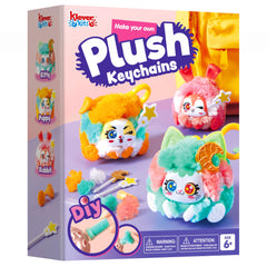 Klever Kits DIY plush keychains kitty model close-up, soft fabric for beginner stitching practice.