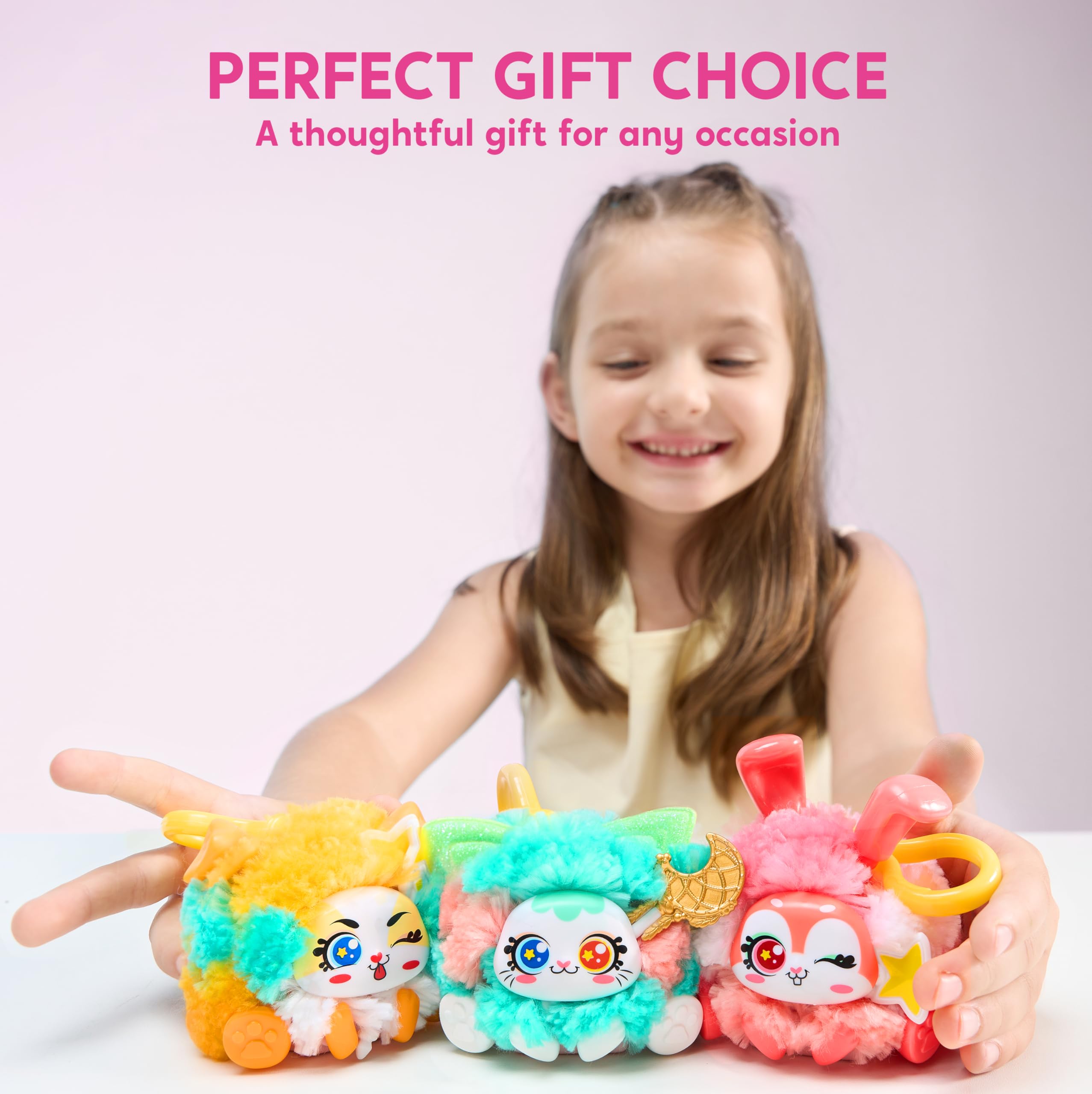 Klever Kits DIY plush keychains rabbit close-up, easy color customization sparks imagination.