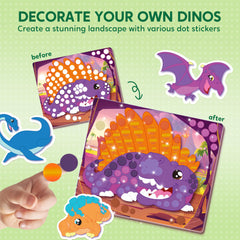 Klever Kits Dot Art Kit child applying stickers, promoting fine motor skills and focus.