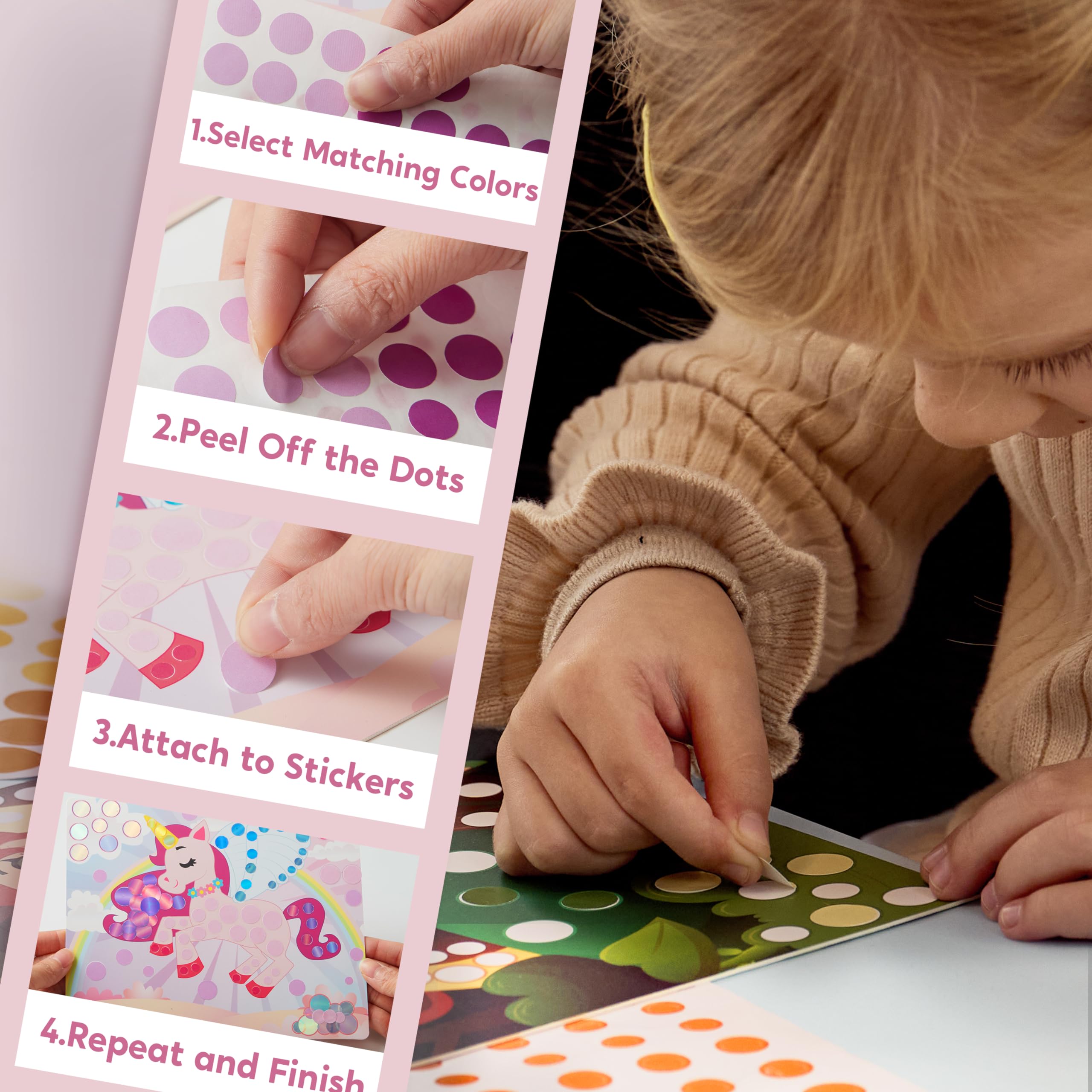 Klever Kits Dot Art Kit foil dot stickers add shimmering detail to artwork.
