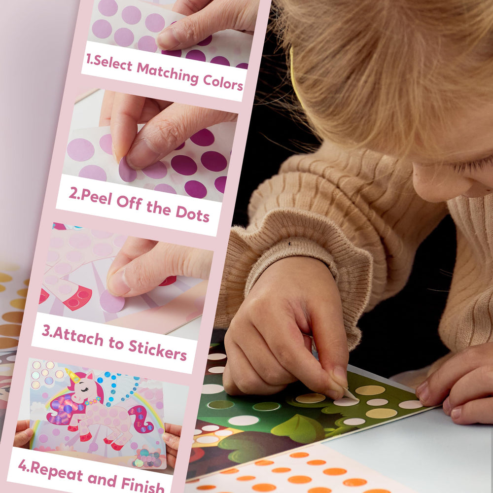 Klever Kits Dot Art Kit foil dot stickers add shimmering detail to artwork.