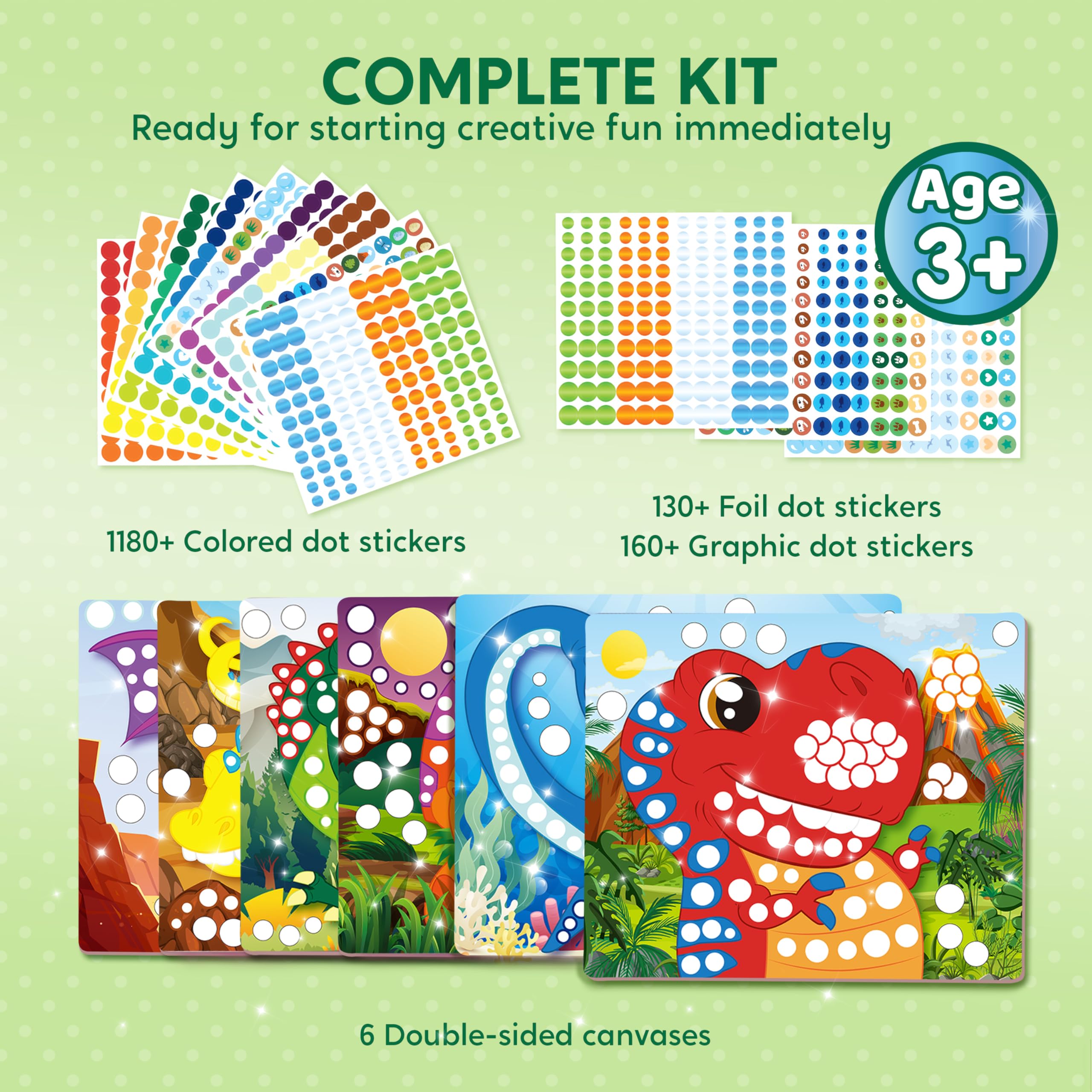 Klever Kits Dot Art Kit foil stickers close-up highlighting shine and texture.