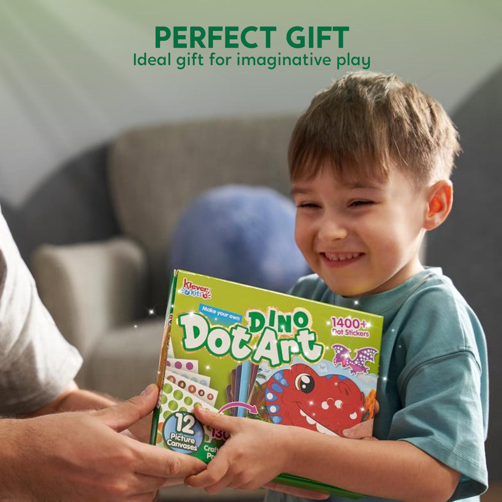 Klever Kits Dot Art Kit gift-ready packaging appeals to kids and parents.