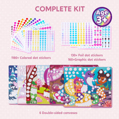 Klever Kits Dot Art Kit princess canvas invites color and storytelling with dot stickers.