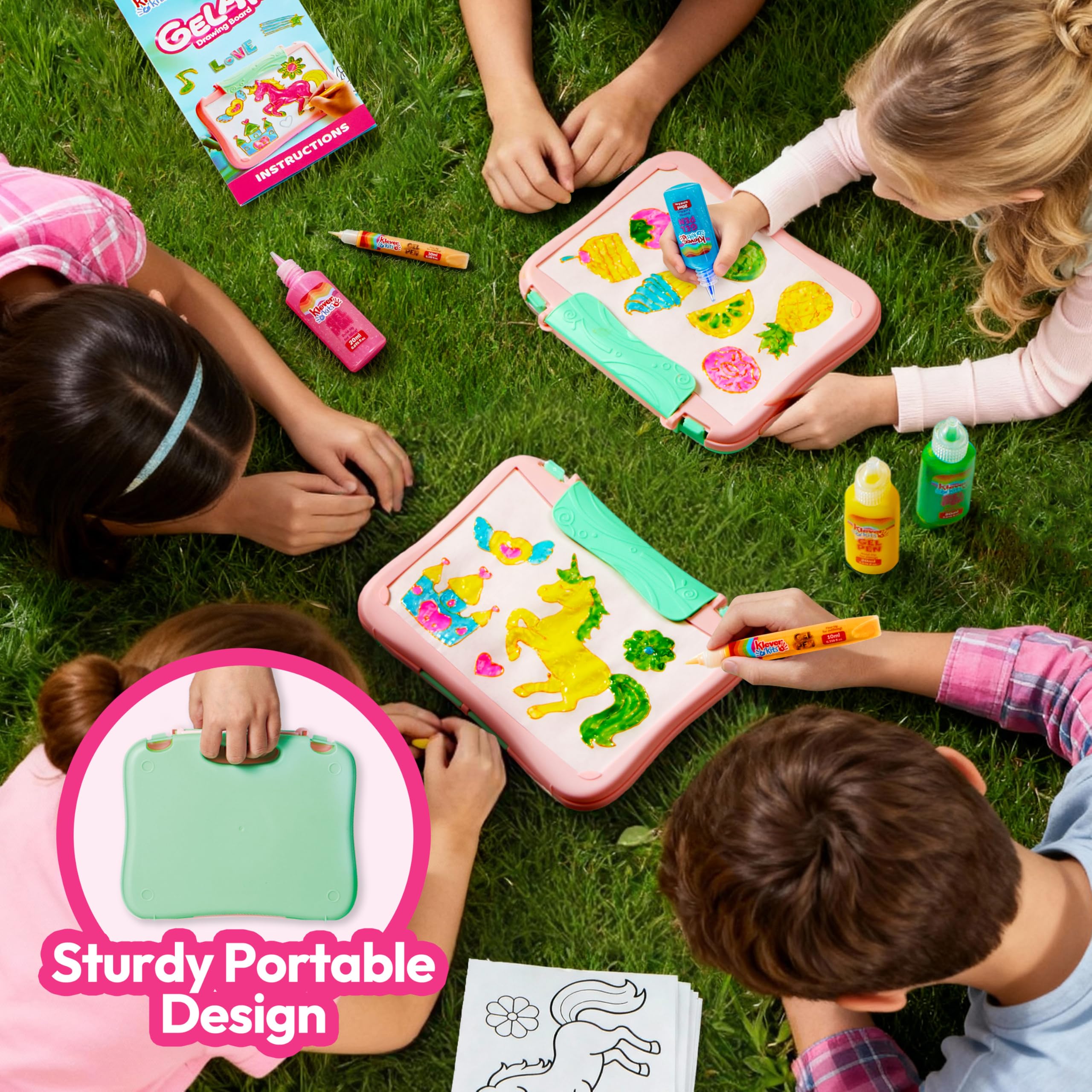 Klever Kits detachable panel makes drawing comfortable and organized.